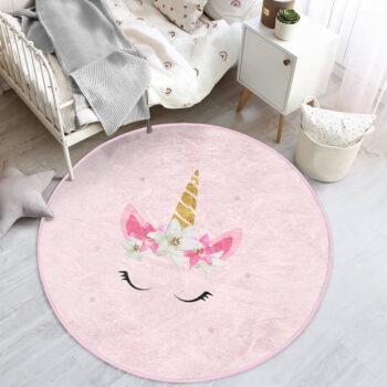 Ružový detský koberec ø 80 cm Comfort – Mila Home - Image 5