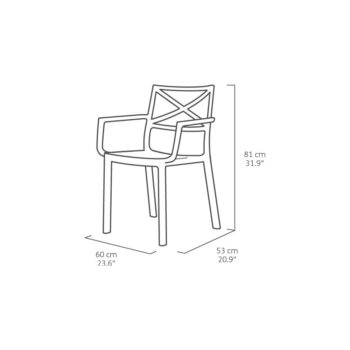 Čierna plastová záhradná stolička Metalix – Keter – Obrázok 6