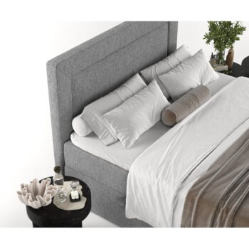 Sivá boxspring posteľ s úložným priestorom 160x200 cm Imagine – Maison de Rêve - Image 10