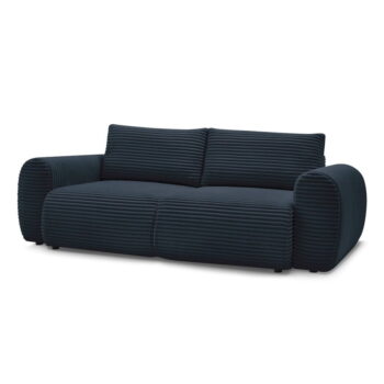 Tmavomodrá menčestrová rozkladacia pohovka 257 cm Lucien – Bobochic Paris - Image 5