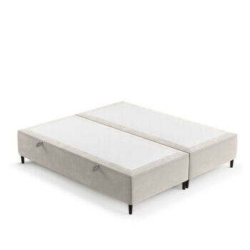 Krémovobiela čalúnená dvojlôžková posteľ s úložným priestorom 160x200 cm Tate – Maison de Rêve – Obrázok 6