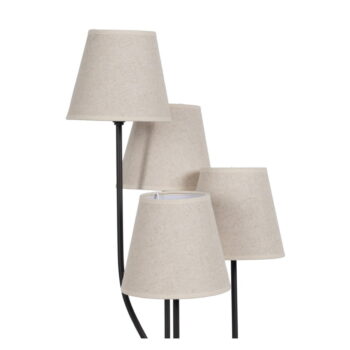 Čierno-krémová stojacia lampa s textilným tienidlom (výška 138 cm) – Ixia – Obrázok 2