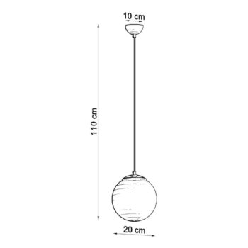 Závesné svietidlo v zlatej farbe so skleneným tienidlom ø 20 cm Cezab – Nice Lamps - Image 7