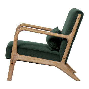 Tmavozelené zamatové kreslo WOOOD Mark – Obrázok 3