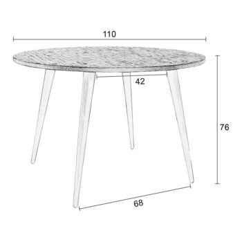 Okrúhly jedálenský stôl z teakového dreva ø 110 cm Mo – White Label - Image 5