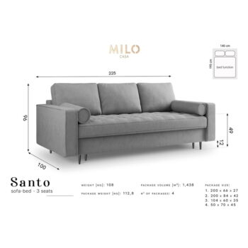 Tmavosivá rozkladacia pohovka Milo Casa Santo - Image 9