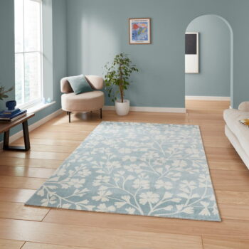 Modrý koberec 160x230 cm Grace Floral – Catherine Lansfield - Image 4
