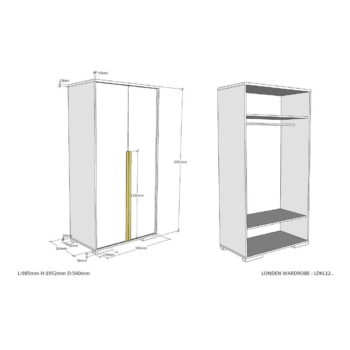 Tmavosivá detská šatníková skriňa 98x195 cm London – Vipack - Image 4