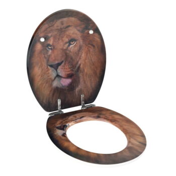 WC sedadlo s 3D obrázkom a jednoduchým zatváraním Wenko Lion, 44,5 x 38 cm - Image 4