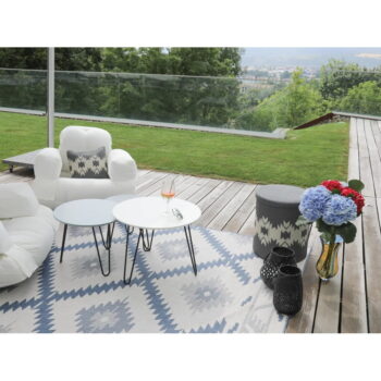 Modro-krémový vonkajší koberec NORTHRUGS Malibu, 80 x 250 cm – Obrázok 10