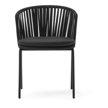 Čierna kovová záhradná stolička Saconca - Kave Home – Obrázok 5