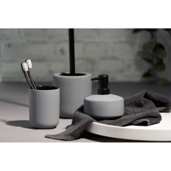 Sivý keramický pohárik na kefky Wenko Avellino – Obrázok 3