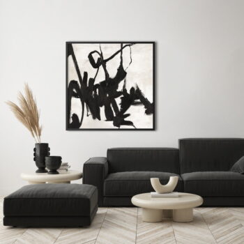 Ručne maľovaný obraz 100x100 cm Playblack 1 – Malerifabrikken - Image 2