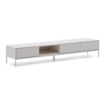 Biely TV stolík 195x35 cm Vedrana – Kave Home - Image 2