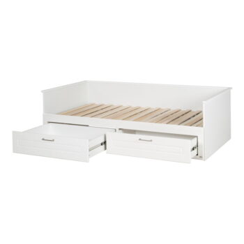 Biela jednolôžková posteľ s úložným priestorom a roštom 90x200 cm Felicia – Roba - Image 2