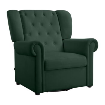 Zelené zamatové hojdacie chesterfield kreslo Lillyse – Støraa - Image 3