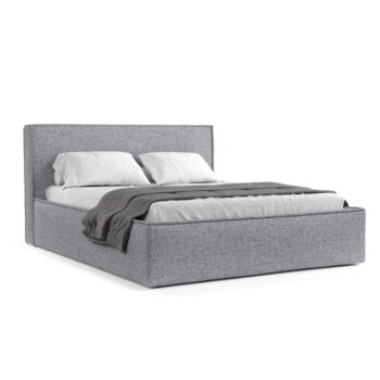 Sivá čalúnená dvojlôžková posteľ s úložným priestorom s roštom 180x200 cm Lounge L – Maison de Rêve - Image 11