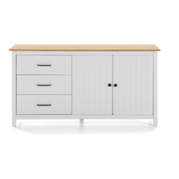 Biela nízka komoda z borovicového dreva 150x80 cm Miranda – Marckeric