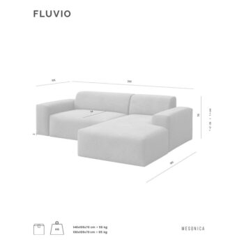 Béžová rohová pohovka (pravý roh) Fluvio – MESONICA – Obrázok 7