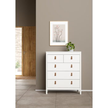 Biela vysoká komoda 82x99 cm Madrid – Tvilum – Obrázok 2
