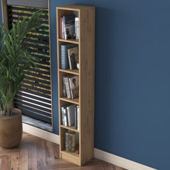 Knižnica v dekore orecha v prírodnej farbe 30x170 cm Allen - Kalune Design - Image 4