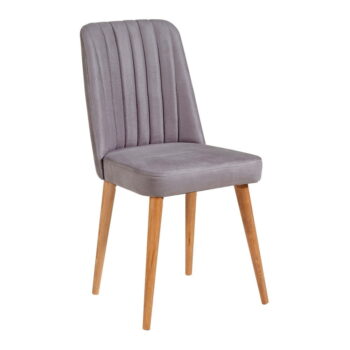 Sivá zamatová jedálenská stolička Stormi Sandalye – Kalune Design