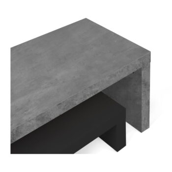Dvojitý televízny stolík čierny s betónovým dekorom TemaHome Cliff, 125 × 40 cm – Obrázok 7