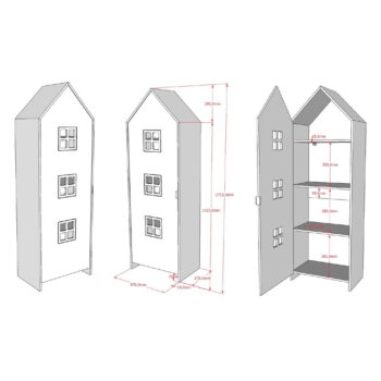 Detská šatníková skriňa 173x171,5 cm CASAMI BRUGES – Vipack - Image 4