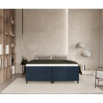 Tmavomodrá boxspring posteľ s úložným priestorom 200x200 cm Araya – Maison de Rêve - Image 7
