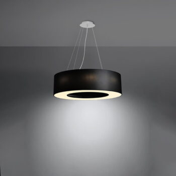 Čierne závesné svietidlo s textilným tienidlom ø 70 cm Galata – Nice Lamps - Image 3