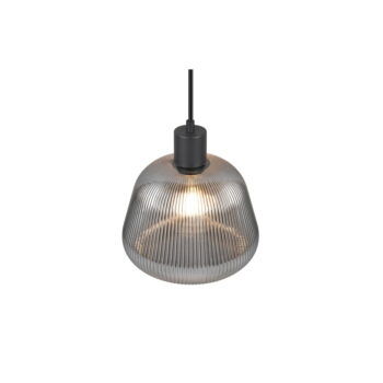 Čierne závesné svietidlo so skleneným tienidlom ø 22 cm Tarifa – Trio - Image 7