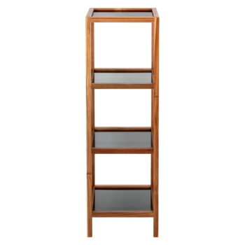 Sklenený kúpeľňový regál v čierno-prírodnej farbe 36x112 cm Fondi – Wenko