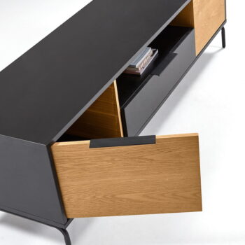 Čierno-hnedý TV stolík Kave Home SAVOI, 170 x 50 cm - Image 3