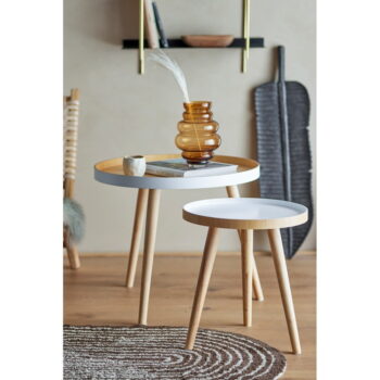 Bambusové okrúhle odkladacie stolíky v súprave 2 ks ø 60 cm Cappuccino – Bloomingville - Image 2