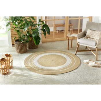 Okrúhly vonkajší koberec v prírodnej farbe ø 150 cm - NORTHRUGS - Image 2