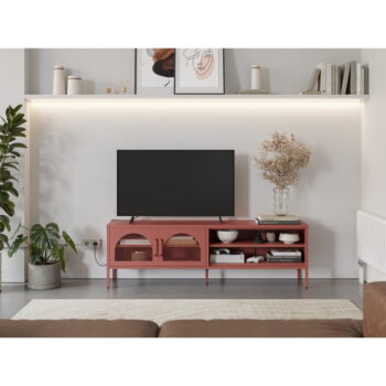 TV stolík v tehlovej farbe 160x50 cm Diora – Marckeric - Image 2