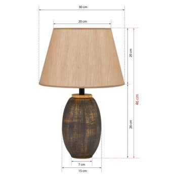Stolová lampa v hnedo-zlatej farbe s textilným tienidlom (výška 46 cm) – Opviq lights – Obrázok 4