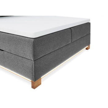 Sivá boxspring posteľ s úložným priestorom 160x200 cm Messina – Meise Möbel - Image 3