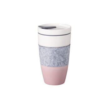Ružovo-biely porcelánový cestovný hrnček Villeroy & Boch Like To Go, 350 ml - Image 3