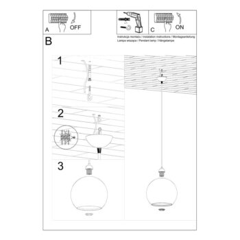 Modré závesné svietidlo so skleneným tienidlom ø 30 cm Bilbao – Nice Lamps - Image 7