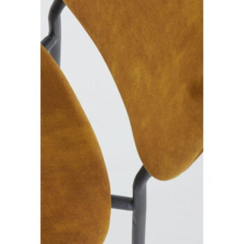 Zamatová barová stolička v horčicovej farbe 92 cm Emma - Light & Living – Obrázok 6