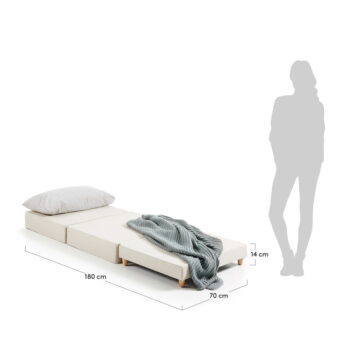 Sivý rozkladací puf Kave Home Kos, 70 × 180 cm - Image 2
