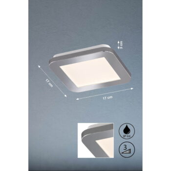 Sivé LED stropné svietidlo 17x17 cm Gotland – Fischer & Honsel - Image 4