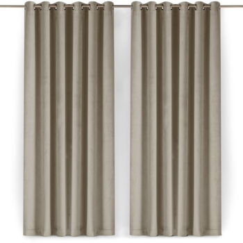 Béžový zamatový dimout záves 265x225 cm Velto – Filumi - Image 5