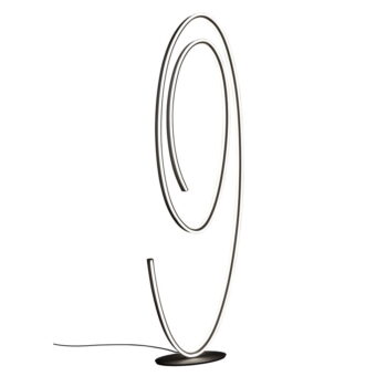 Čierna LED stojacia lampa s kovovým tienidlom (výška  175 cm) Ciola – CINQUE - Image 2