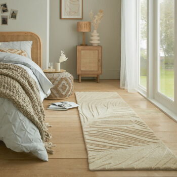Béžový vlnený koberec behúň 60x230 cm Lino Leaf – Flair Rugs - Image 2