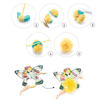 Set na výrobu brmbolcov Djeco Fairies – Obrázok 3