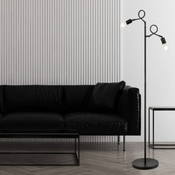 Čierna stojacia lampa, výška 165 cm Harry – LAMKUR - Image 2