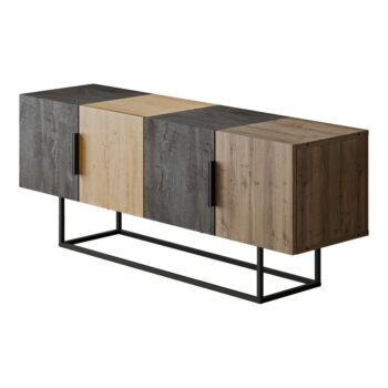 TV stolík v dekore duba v hnedo-prírodnej farbe 140x55 cm Titan – Marckeric - Image 8