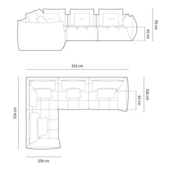 Svetlosivá rohová pohovka (ľavý roh/do L) Bloom – Micadoni Home – Obrázok 7